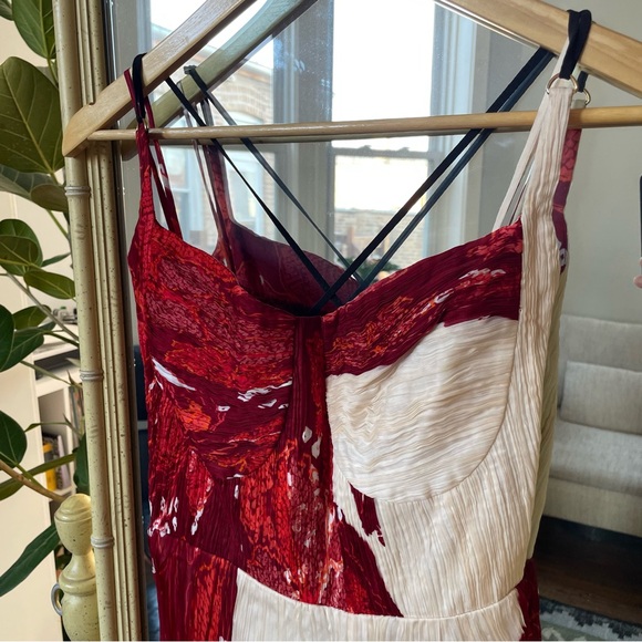 NWT Saaksha & Kinni Bandhandi Placement Print Micro Pleated Res Maxi Dress - Picture 4 of 11